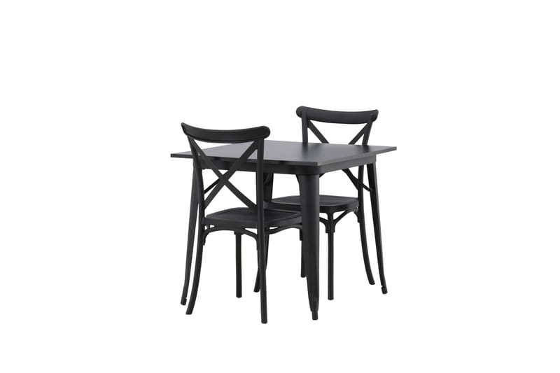 Tempe Spisegruppe 80 cm Rektangulær med 2 Crosett stole - Svart - Møbler - Borde - Spisebordssæt