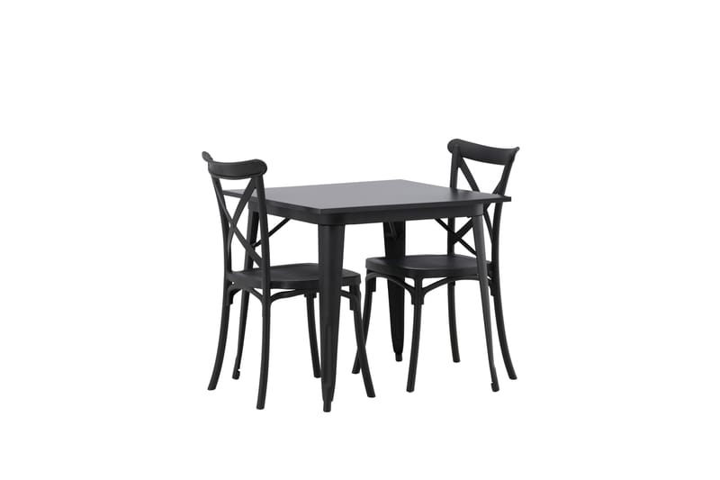 Tempe Spisegruppe 80 cm Rektangulær med 2 Crosett stole - Svart - Møbler - Borde - Spisebordssæt