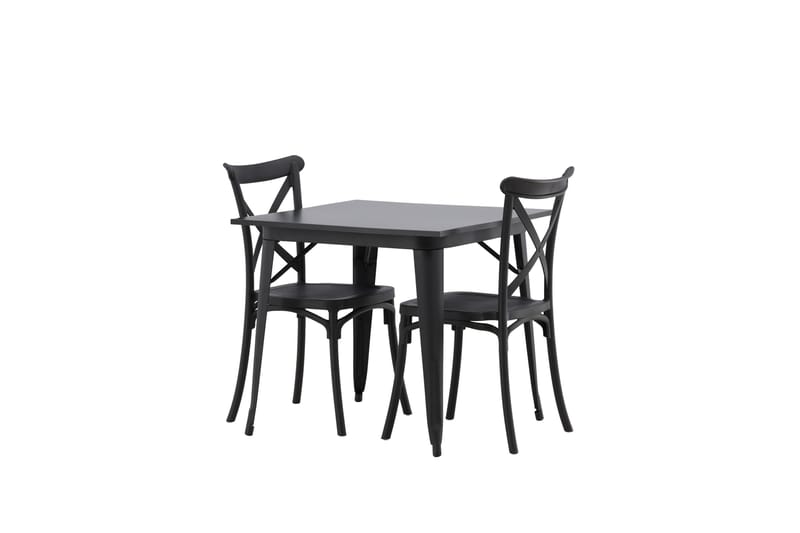 Tempe Spisegruppe 80 cm Rektangulær med 2 Crosett stole - Svart - Møbler - Borde - Spisebordssæt