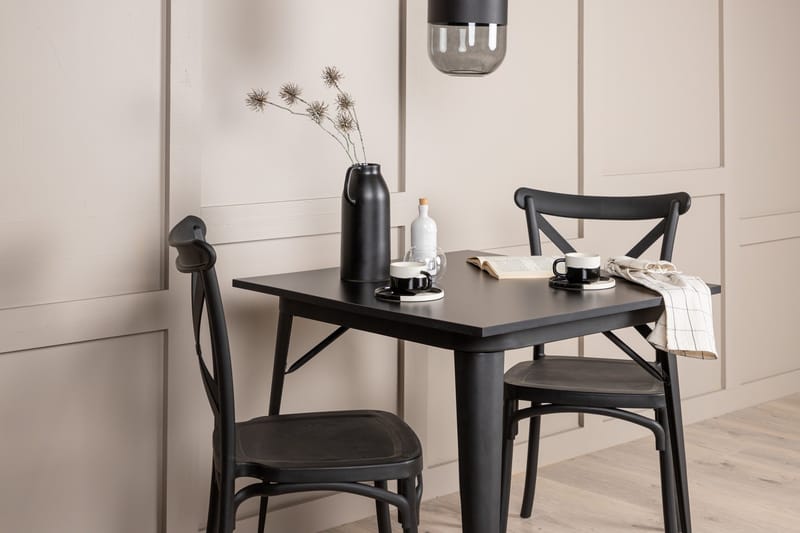 Tempe Spisegruppe 80 cm Rektangulær med 2 Crosett stole - Svart - Møbler - Borde - Spisebordssæt