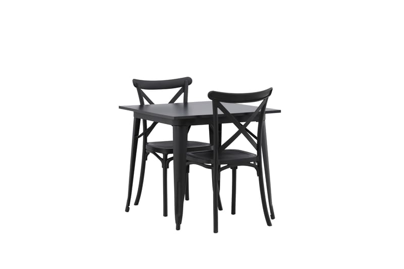 Tempe Spisegruppe 80 cm Rektangulær med 2 Crosett stole - Svart - Møbler - Borde - Spisebordssæt