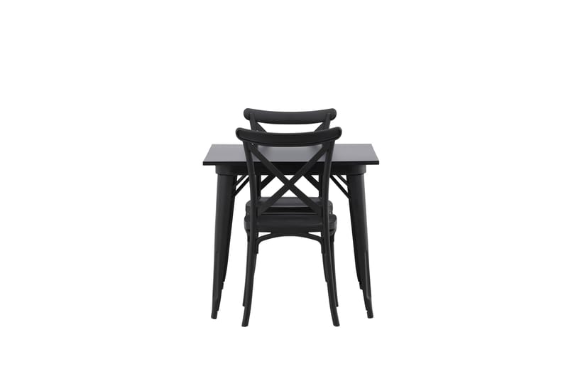 Tempe Spisegruppe 80 cm Rektangulær med 2 Crosett stole - Svart - Møbler - Borde - Spisebordssæt