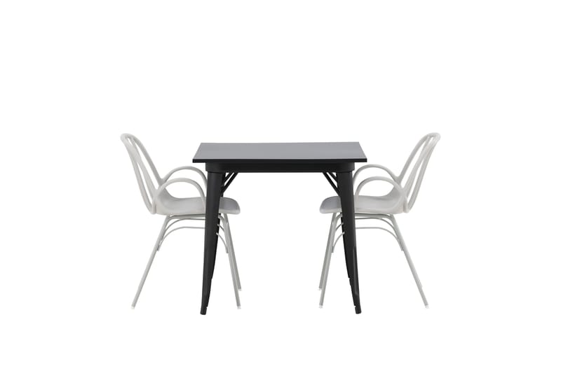 Tempe Spisegruppe 80 cm Rektangulær med 2 Dyrön stole, Svart