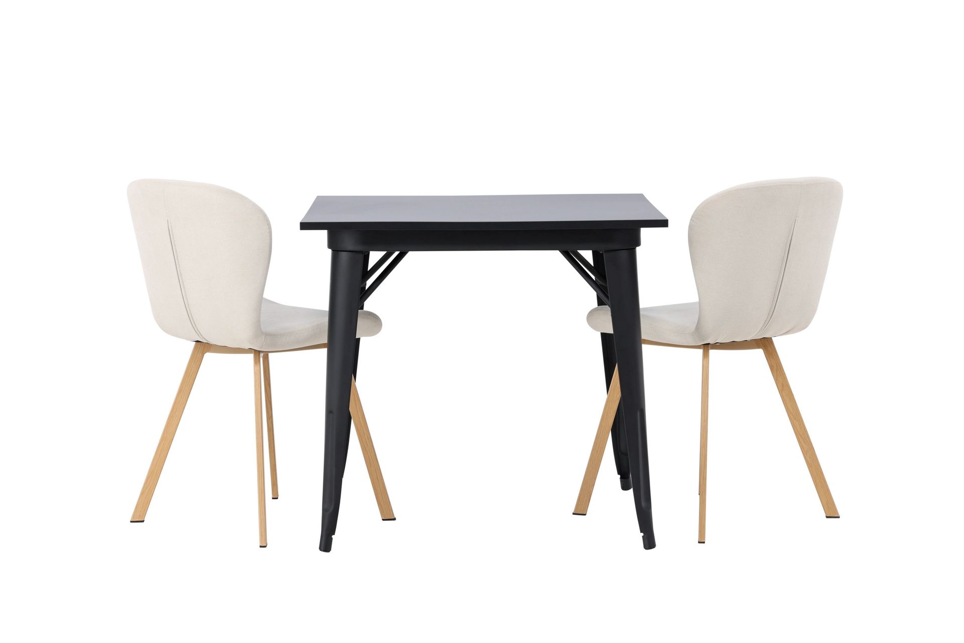 Tempe Spisegruppe 80 cm Rektangulær med 2 Lilja stole - Svart - Møbler - Borde - Spisebordssæt