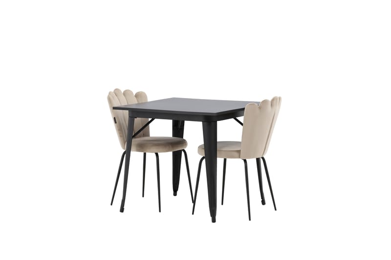 Tempe Spisegruppe 80 cm Rektangulær med 2 Limhamn stole - Beige - Møbler - Borde - Spisebordssæt