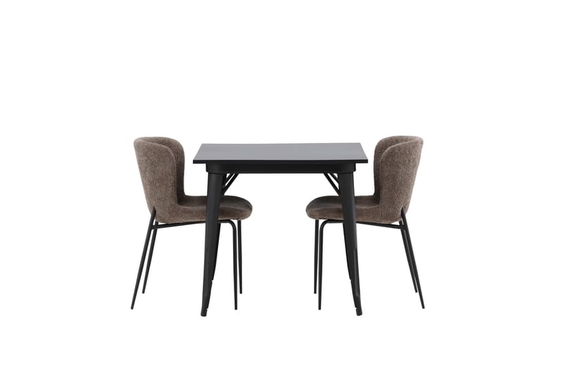 Tempe Spisegruppe 80 cm Rektangulær med 2 Modesto stole - Svart - Møbler - Borde - Spisebordssæt