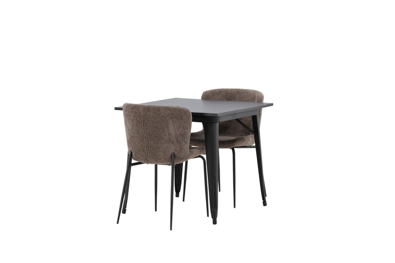 Tempe Spisegruppe 80 cm Rektangulær med 2 Modesto stole - Svart - Møbler - Borde - Spisebordssæt