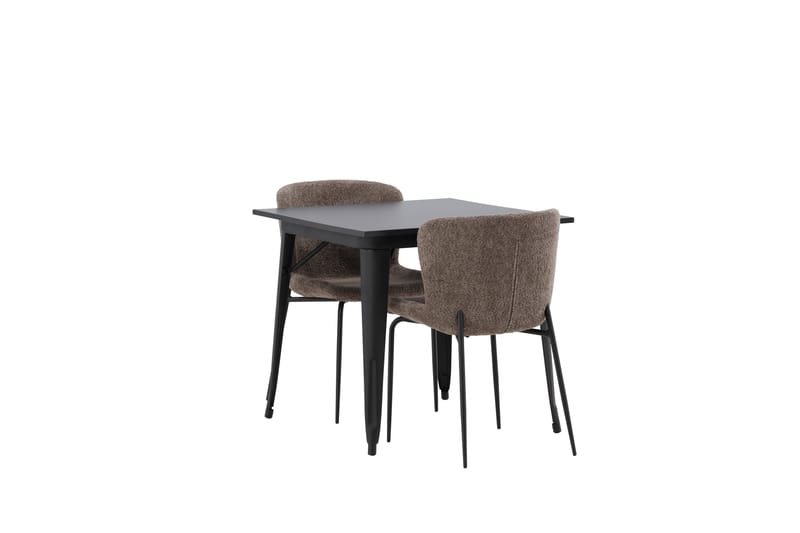 Tempe Spisegruppe 80 cm Rektangulær med 2 Modesto stole - Svart - Møbler - Borde - Spisebordssæt