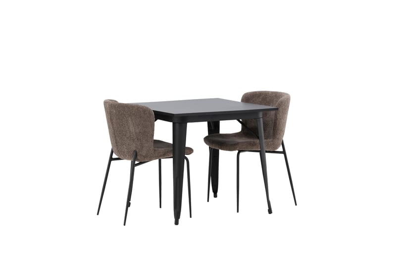 Tempe Spisegruppe 80 cm Rektangulær med 2 Modesto stole - Svart - Møbler - Borde - Spisebordssæt