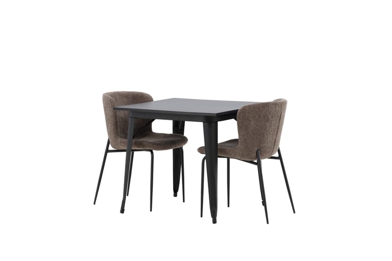 Tempe Spisegruppe 80 cm Rektangulær med 2 Modesto stole - Svart - Møbler - Borde - Spisebordssæt
