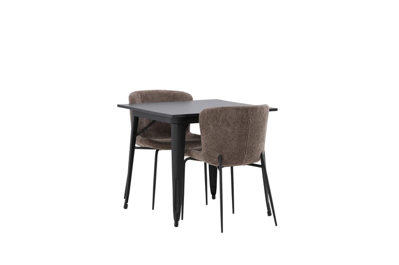 Tempe Spisegruppe 80 cm Rektangulær med 2 Modesto stole - Svart - Møbler - Borde - Spisebordssæt