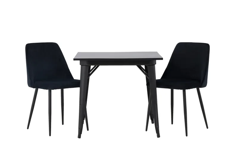 Tempe Spisegruppe 80 cm Rektangulær med 2 Night stole, Svart