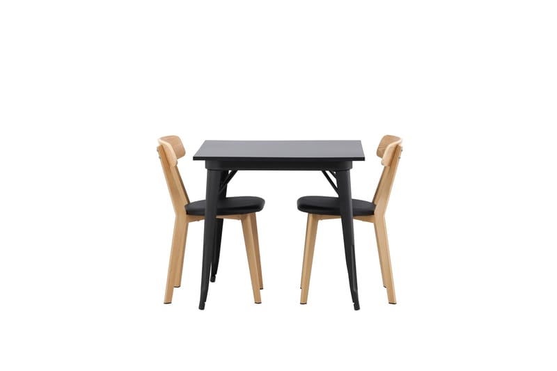 Tempe Spisegruppe 80 cm Rektangulær med 2 Sanjos stole - Svart - Møbler - Borde - Spisebordssæt