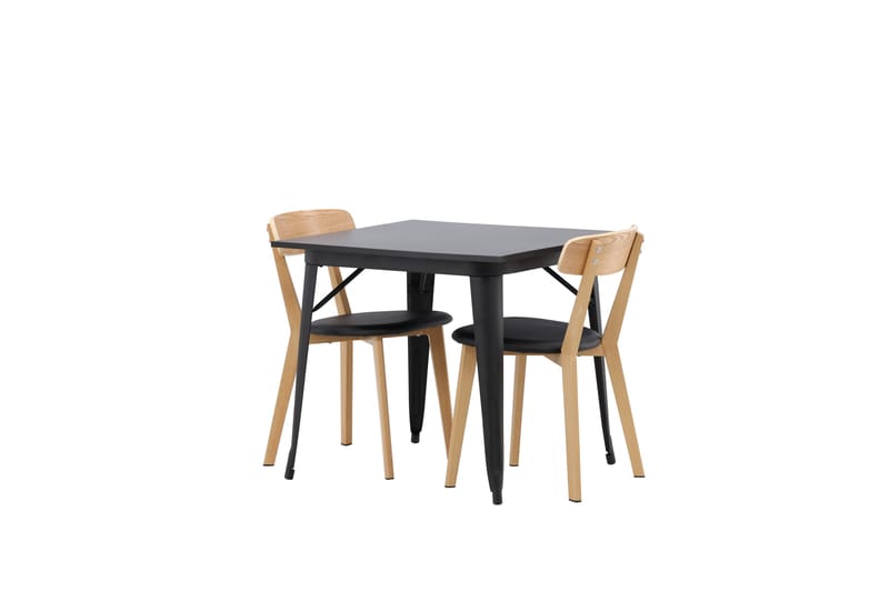 Tempe Spisegruppe 80 cm Rektangulær med 2 Sanjos stole - Svart - Møbler - Borde - Spisebordssæt