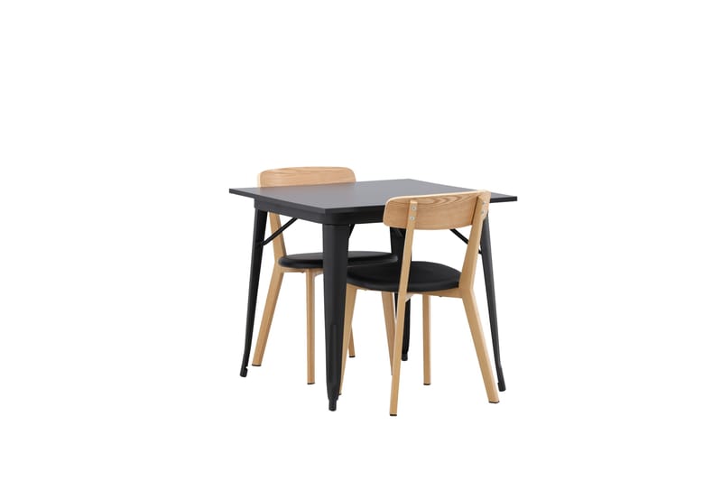 Tempe Spisegruppe 80 cm Rektangulær med 2 Sanjos stole - Svart - Møbler - Borde - Spisebordssæt