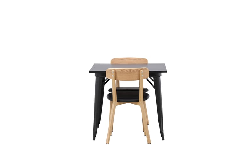 Tempe Spisegruppe 80 cm Rektangulær med 2 Sanjos stole - Svart - Møbler - Borde - Spisebordssæt