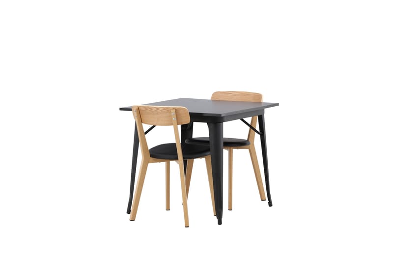 Tempe Spisegruppe 80 cm Rektangulær med 2 Sanjos stole - Svart - Møbler - Borde - Spisebordssæt