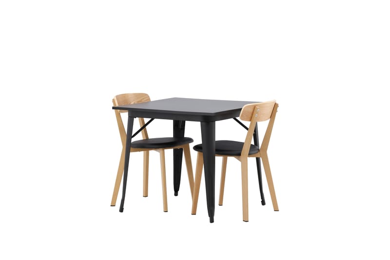 Tempe Spisegruppe 80 cm Rektangulær med 2 Sanjos stole - Svart - Møbler - Borde - Spisebordssæt