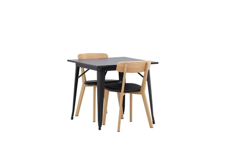 Tempe Spisegruppe 80 cm Rektangulær med 2 Sanjos stole - Svart - Møbler - Borde - Spisebordssæt