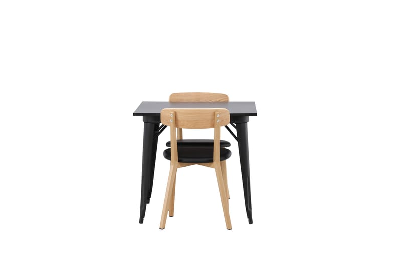 Tempe Spisegruppe 80 cm Rektangulær med 2 Sanjos stole - Svart - Møbler - Borde - Spisebordssæt