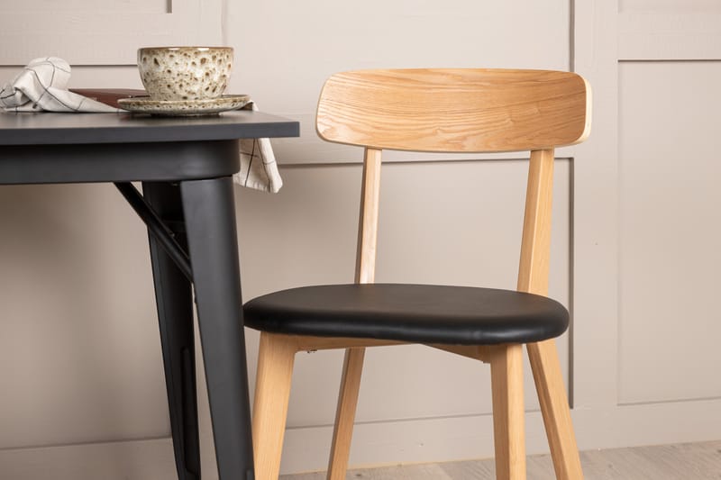 Tempe Spisegruppe 80 cm Rektangulær med 2 Sanjos stole - Svart - Møbler - Borde - Spisebordssæt