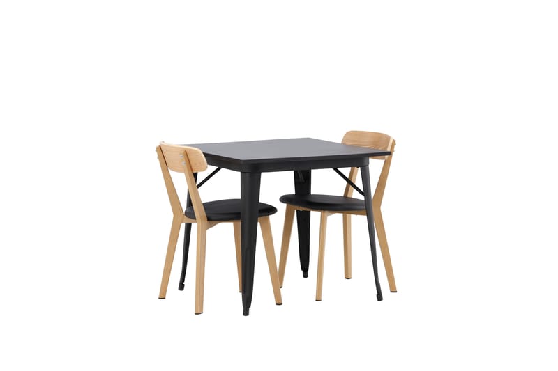 Tempe Spisegruppe 80 cm Rektangulær med 2 Sanjos stole - Svart - Møbler - Borde - Spisebordssæt