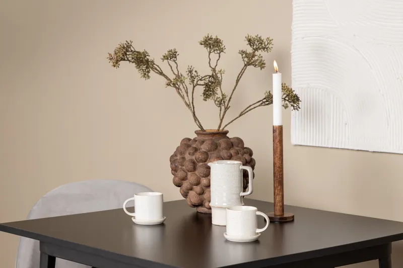 Tempe Spisegruppe 80 cm Rektangulær med 2 Velvet stole - Svart - Møbler - Borde - Spisebordssæt