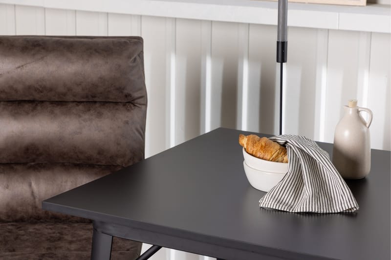 Tempe Spisegruppe 80 cm Rektangulær med 2 Zizo stole - Svart - Møbler - Borde - Spisebordssæt