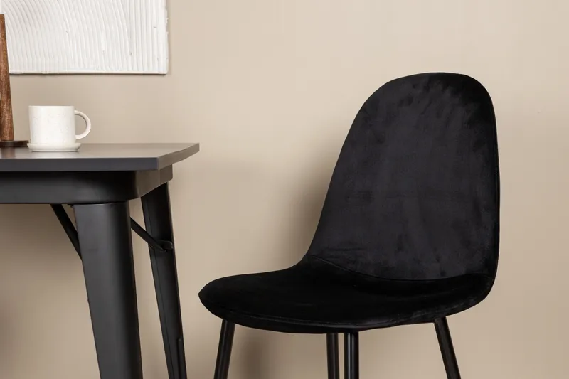 Tempe Spisegruppe 80 cm Rektangulær med 2 Polar stole - Svart - Møbler - Borde - Spisebordssæt