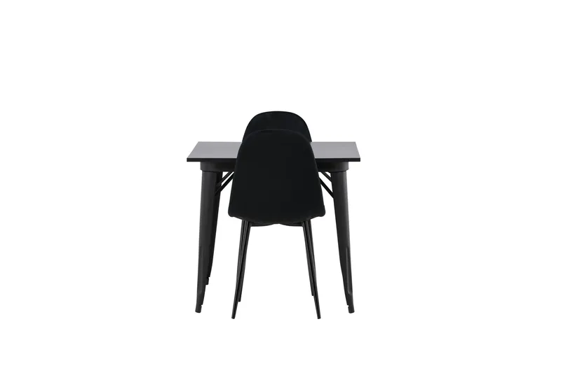Tempe Spisegruppe 80 cm Rektangulær med 2 Polar stole - Svart - Møbler - Borde - Spisebordssæt