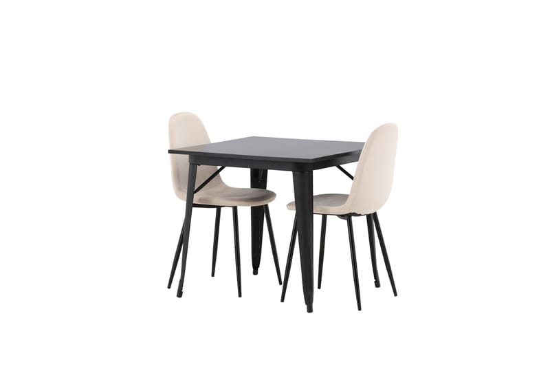Tempe Spisegruppe 80 cm Rektangulær med 2 Polar stole - Beige - Møbler - Borde - Spisebordssæt