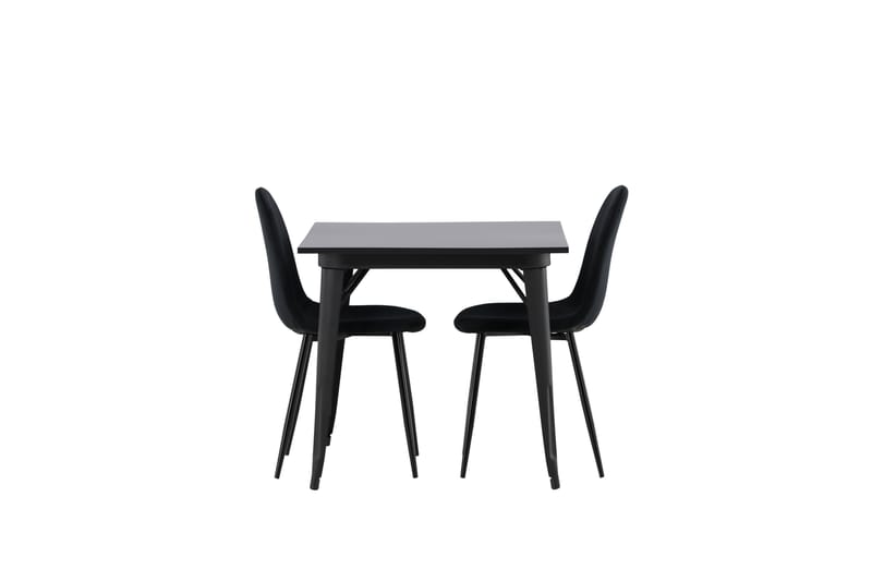 Tempe Spisegruppe 80 cm Rektangulær med 2 Polar stole - Svart - Møbler - Borde - Spisebordssæt