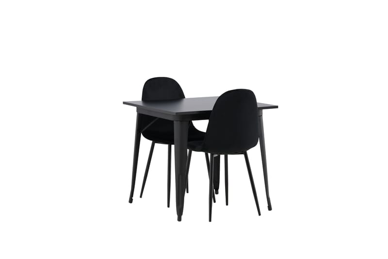 Tempe Spisegruppe 80 cm Rektangulær med 2 Polar stole - Svart - Møbler - Borde - Spisebordssæt