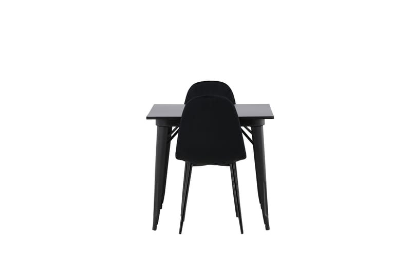 Tempe Spisegruppe 80 cm Rektangulær med 2 Polar stole - Svart - Møbler - Borde - Spisebordssæt