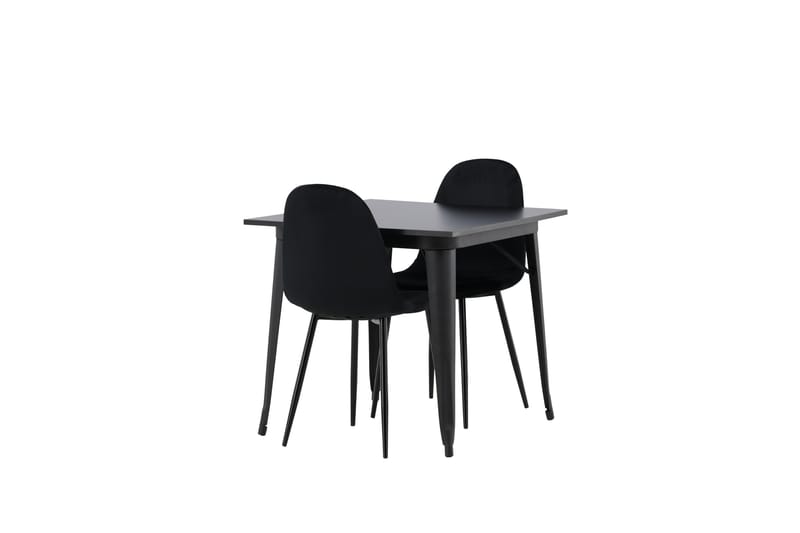 Tempe Spisegruppe 80 cm Rektangulær med 2 Polar stole - Svart - Møbler - Borde - Spisebordssæt