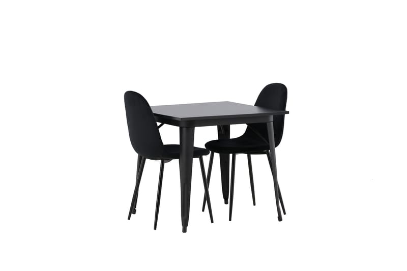 Tempe Spisegruppe 80 cm Rektangulær med 2 Polar stole - Svart - Møbler - Borde - Spisebordssæt