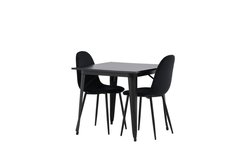 Tempe Spisegruppe 80 cm Rektangulær med 2 Polar stole - Svart - Møbler - Borde - Spisebordssæt