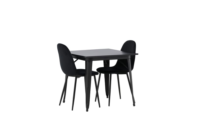 Tempe Spisegruppe 80 cm Rektangulær med 2 Polar stole - Svart - Møbler - Borde - Spisebordssæt