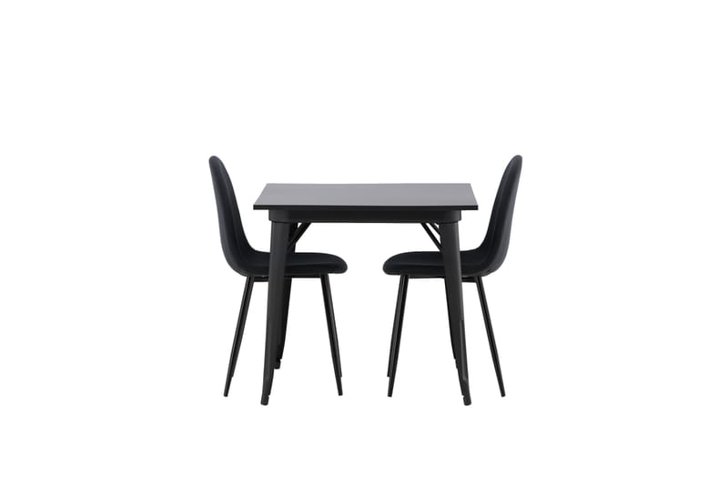 Tempe Spisegruppe 80 cm Rektangulær med 2 Polar stole - Svart - Møbler - Borde - Spisebordssæt