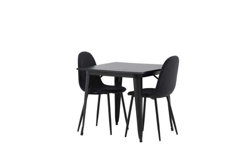 Tempe Spisegruppe 80 cm Rektangulær med 2 Polar stole - Svart - Møbler - Borde - Spisebordssæt
