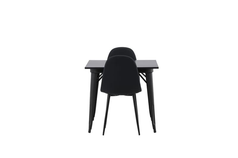Tempe Spisegruppe 80 cm Rektangulær med 2 Polar stole - Svart - Møbler - Borde - Spisebordssæt