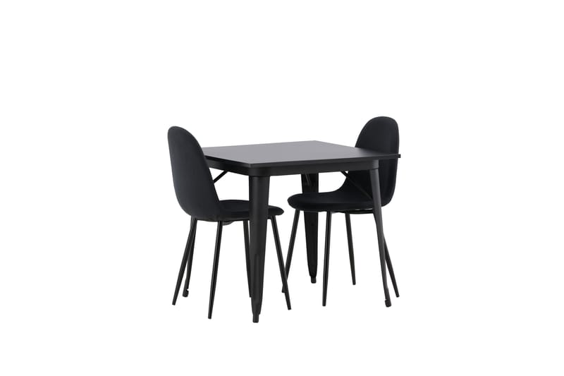 Tempe Spisegruppe 80 cm Rektangulær med 2 Polar stole - Svart - Møbler - Borde - Spisebordssæt