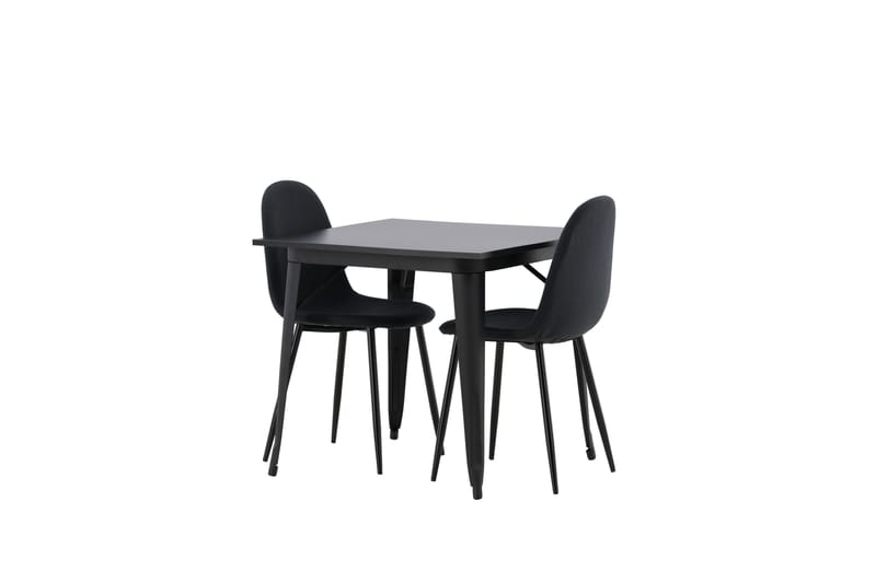 Tempe Spisegruppe 80 cm Rektangulær med 2 Polar stole - Svart - Møbler - Borde - Spisebordssæt