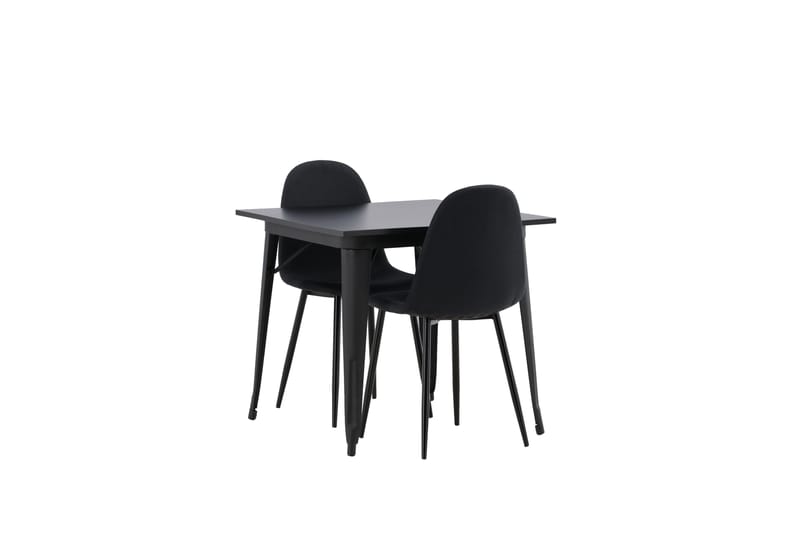 Tempe Spisegruppe 80 cm Rektangulær med 2 Polar stole - Svart - Møbler - Borde - Spisebordssæt