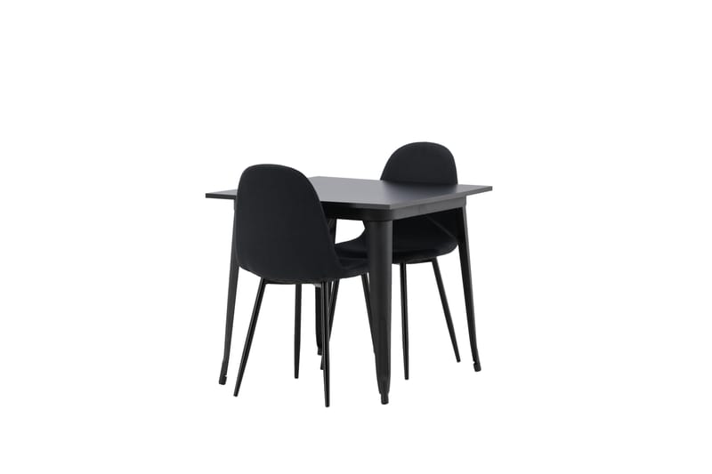 Tempe Spisegruppe 80 cm Rektangulær med 2 Polar stole - Svart - Møbler - Borde - Spisebordssæt