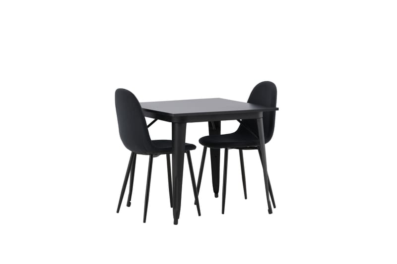 Tempe Spisegruppe 80 cm Rektangulær med 2 Polar stole - Svart - Møbler - Borde - Spisebordssæt