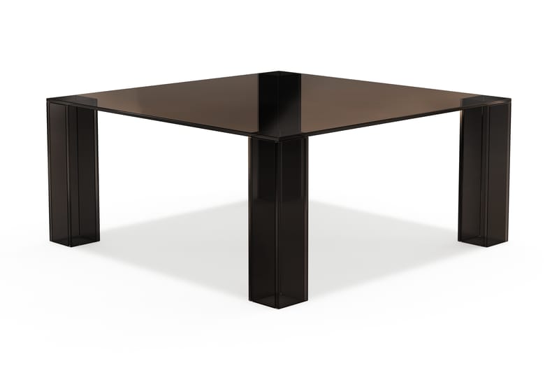 Tetsuya Kvadratisk Sofabord 90x90x30 cm i glas - Brun - Møbler - Borde - Sofabord