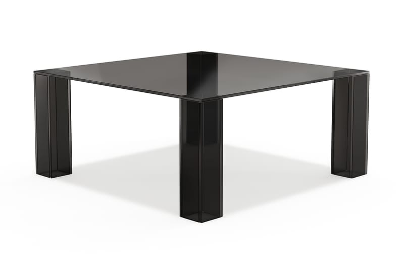 Tetsuya Kvadratisk Sofabord 90x90x30 cm i Glas - Sort - Møbler - Borde - Sofabord