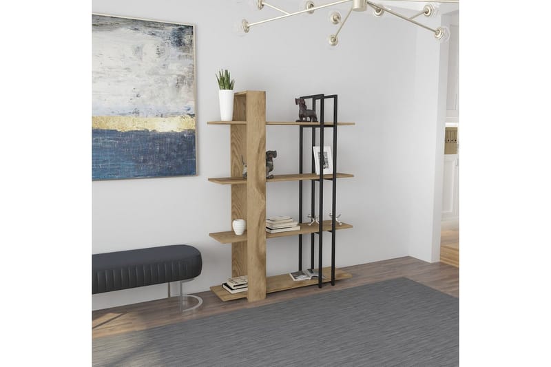 Thyra Bogreol 120 cm - Eg/Sort - Opbevaring - Hylder & Reoler - Bogreol