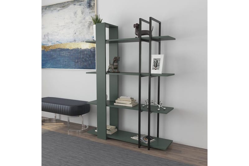 Thyra Bogreol 120 cm - Grøn/Sort - Opbevaring - Hylder & Reoler - Bogreol